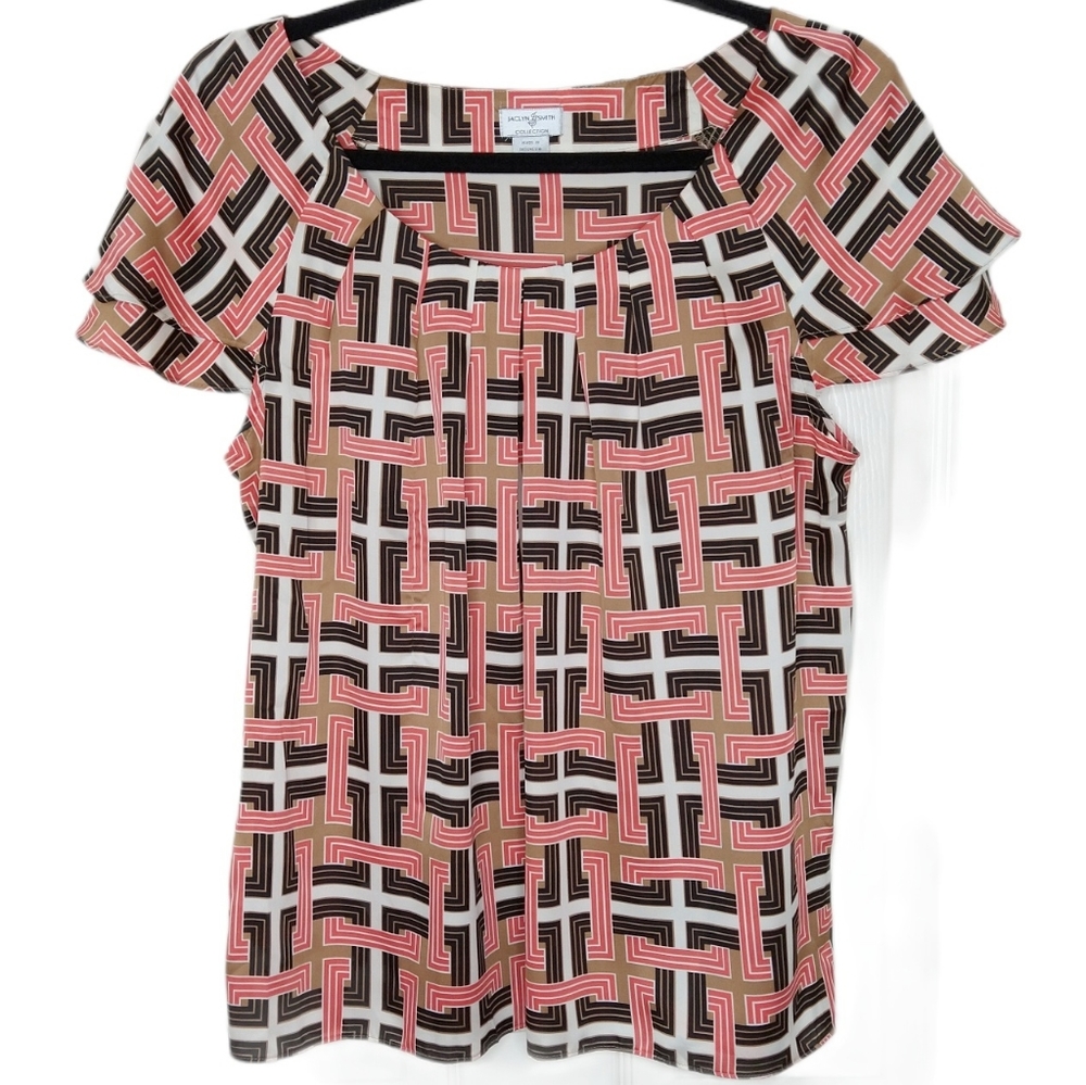 VTG Women M 90-Y2K Dopamine Euphoric Maximalist Double Flutter Sleeve Rare Top